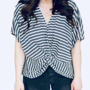 NWT navy & off white stipe Umgee shirt